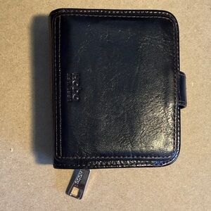 Hobo Black Leather Wallet with Embossed Logo